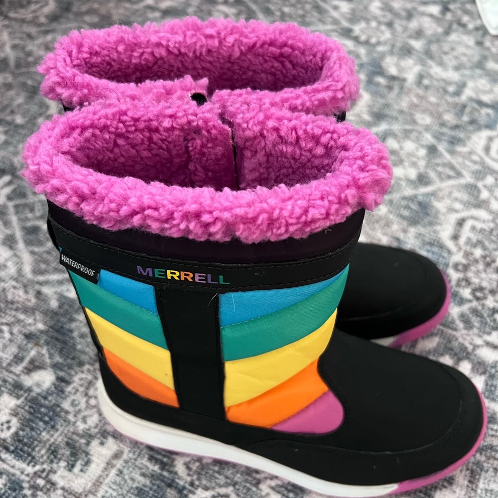 Merrell Kids' Waterproof Rainbow Boots - Pink and Black